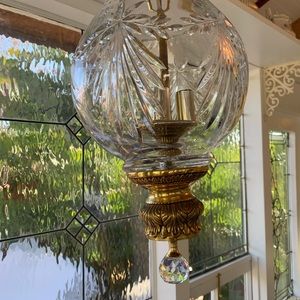 Crystal swag 3 light lamp fixture